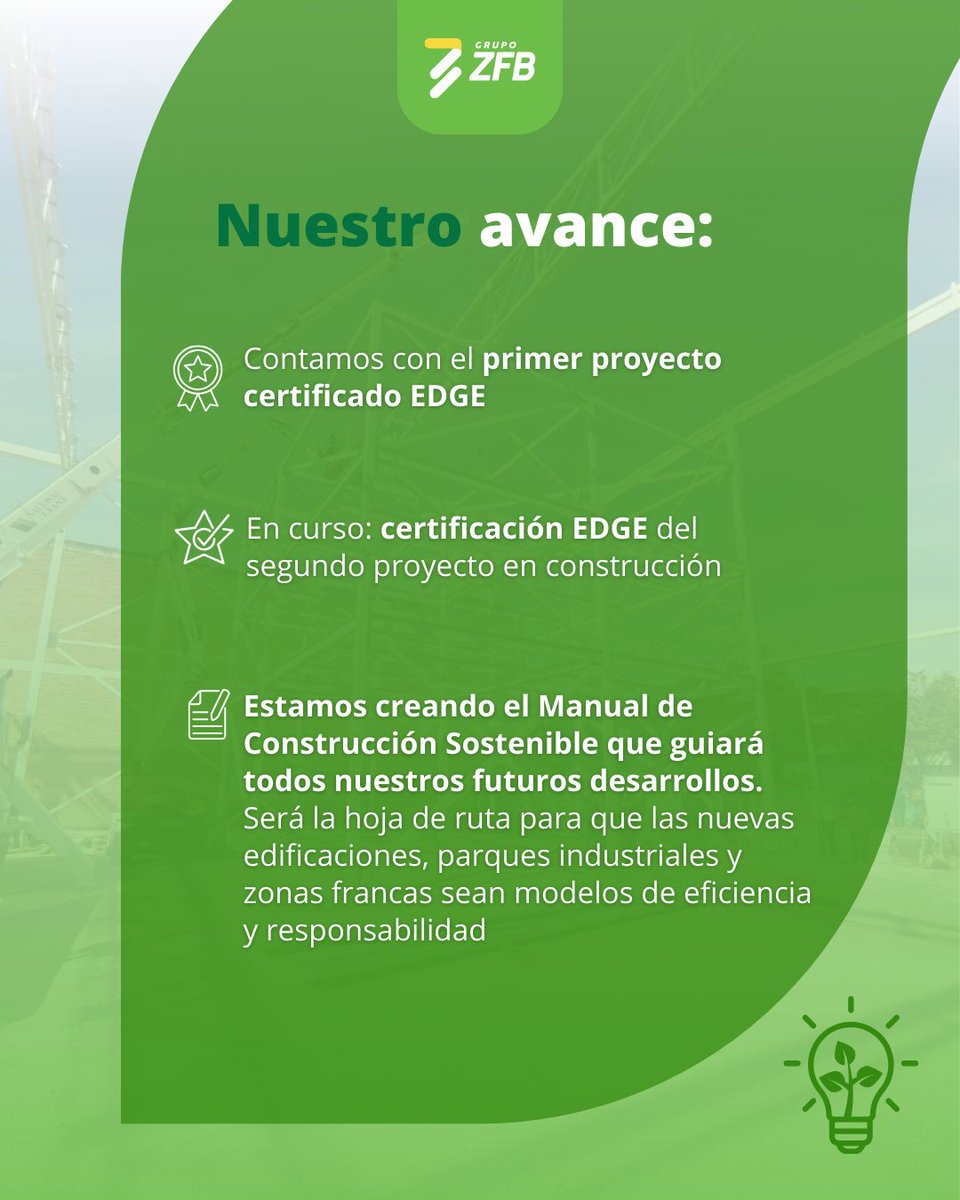 La Construcción Sostenible es nuestro segundo pilar de sostenibilidad.

Esto significa optimizar recursos, aplicar diseños eco-eficientes y fortalecer una cultura de responsabilidad que transforma la forma en que edificamos.

#ConstrucciónSostenible #Sostenibilidad