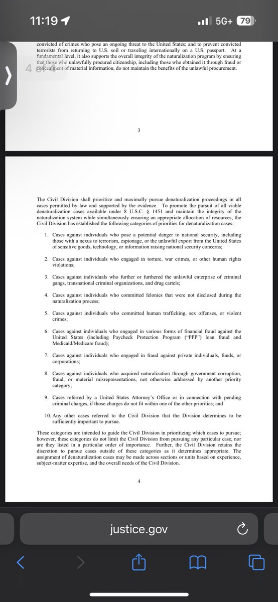 <a href="/nicksortor/">Nick Sortor</a> <a href="/scrowder/">Steven Crowder</a> <a href="/AGPamBondi/">Attorney General Pamela Bondi</a>, as per this memo issued by your assistant attorney general, <a href="/IlhanMN/">Ilhan Omar</a> should be denaturalized. Politicians should NOT be exempt from the law.  

Denaturalized NOW!