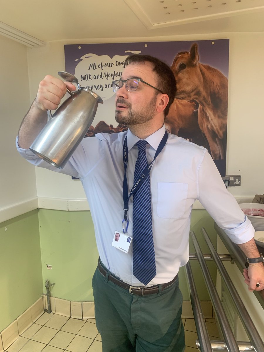 Mr Belcher was keen to promote the curry sauce for fish &amp; chip day. Did you enjoy it ⁦⁦<a href="/MonktonBath/">Monkton Combe School</a>⁩ ?