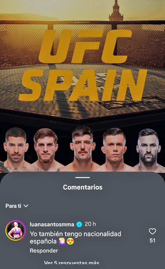 TNT811's tweet photo. Ahora acabo de flipar, resulta que Luana Santos tiene la nacionalidad española, pues nada,otra que se apunta a #UFCSpain @danawhite como metamos también a Barnett llenamos la cartelera nosotros solos. https://t.co/Ues0H7g1Cp