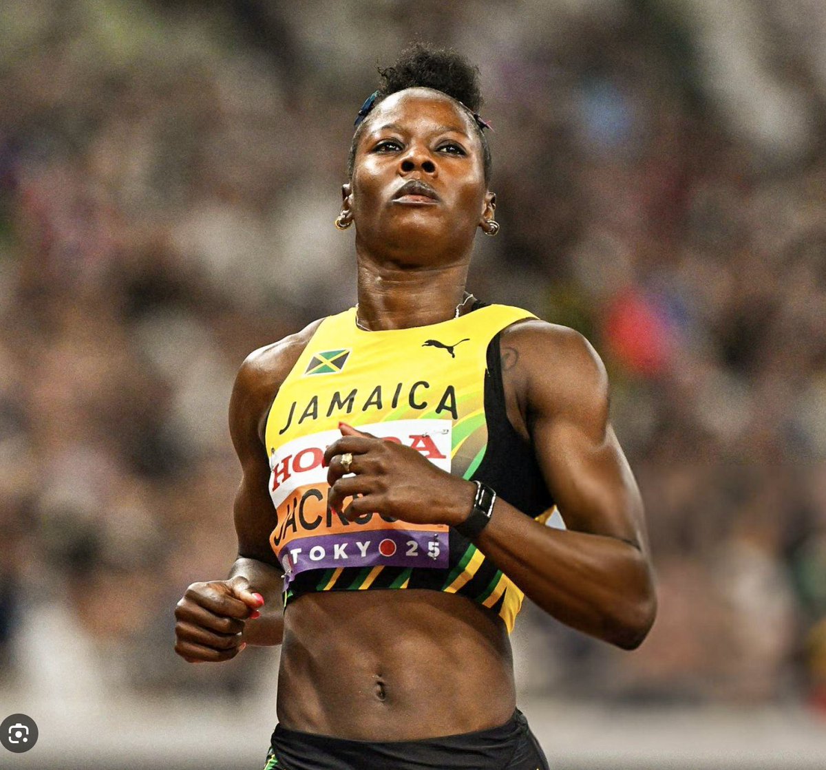 Congratulations to <a href="/sherickajacko/">Shericka Jackson</a> on winning your 12th World Athletics Championships medal today in the 200m. The World may never know how far you have come in 1 year. We are so very proud of you. 100m 🥈🥈200m 🥇🥇🥉400m 🥉🥉4x100 🥇🥈🥈 4x400m 🥇🥉. 4 Gold, 4 Silver, 4 Bronze!