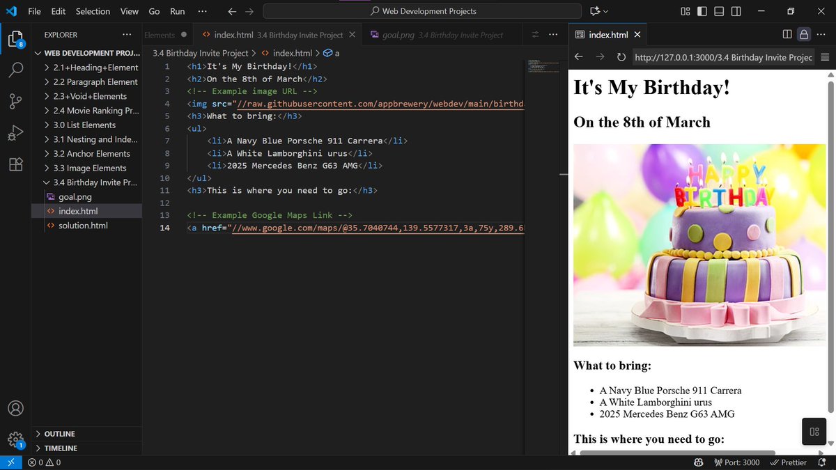 bluedev_py's tweet image. Day 42/100 – Web Foundation🌐
> Intermediate HTML
> Built a Birthday Invite Website🎂🎉
#100DaysOfCode
#pythonprogramming
#pythononlinetraining