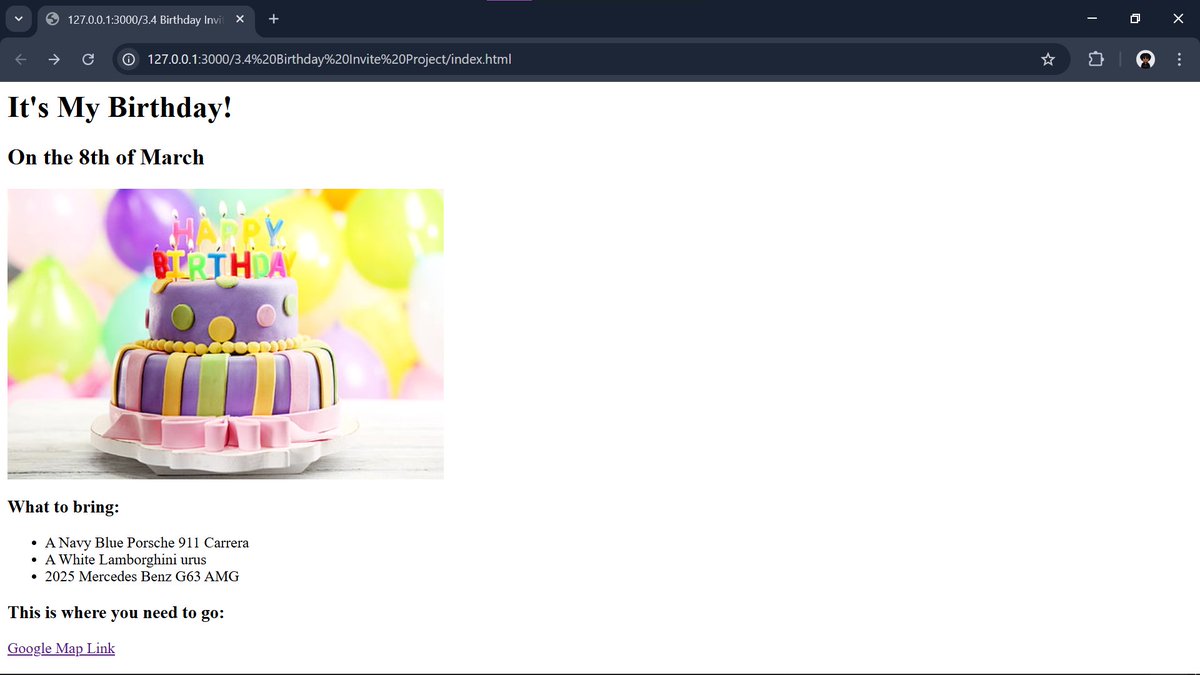 bluedev_py's tweet image. Day 42/100 – Web Foundation🌐
> Intermediate HTML
> Built a Birthday Invite Website🎂🎉
#100DaysOfCode
#pythonprogramming
#pythononlinetraining