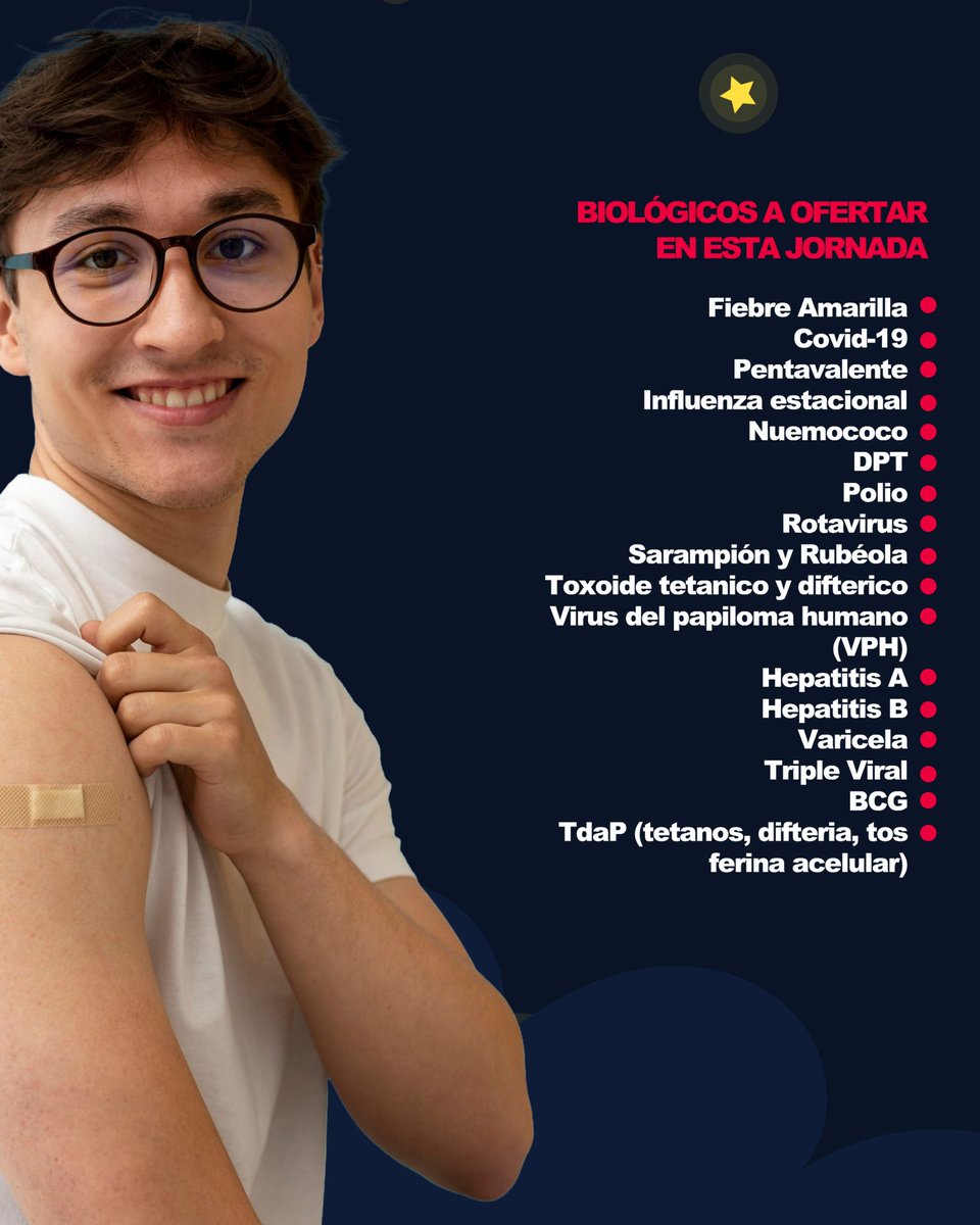 Participa en la Gran Vacunatón Nocturna. 

Ponte al día con tus vacunas y protege tu salud  y la de tus seres queridos.

Por ti, por mí, por todos... ¡Vacúnate ya!