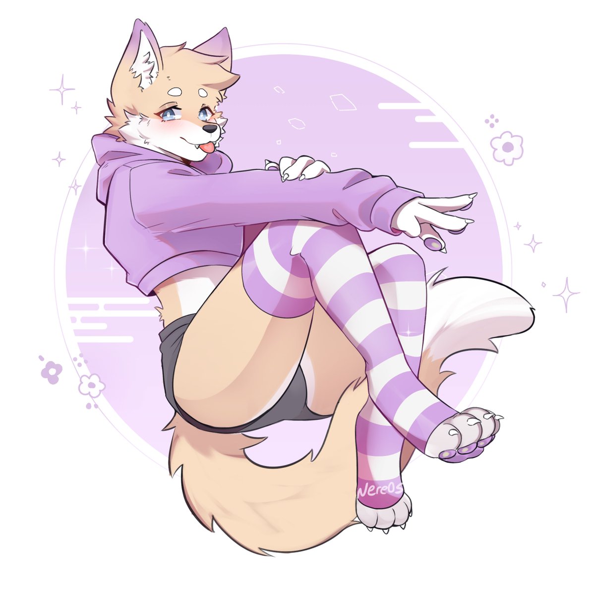 Nere0s1's tweet image. Lavender kitty! YCH for @/trashiemammal