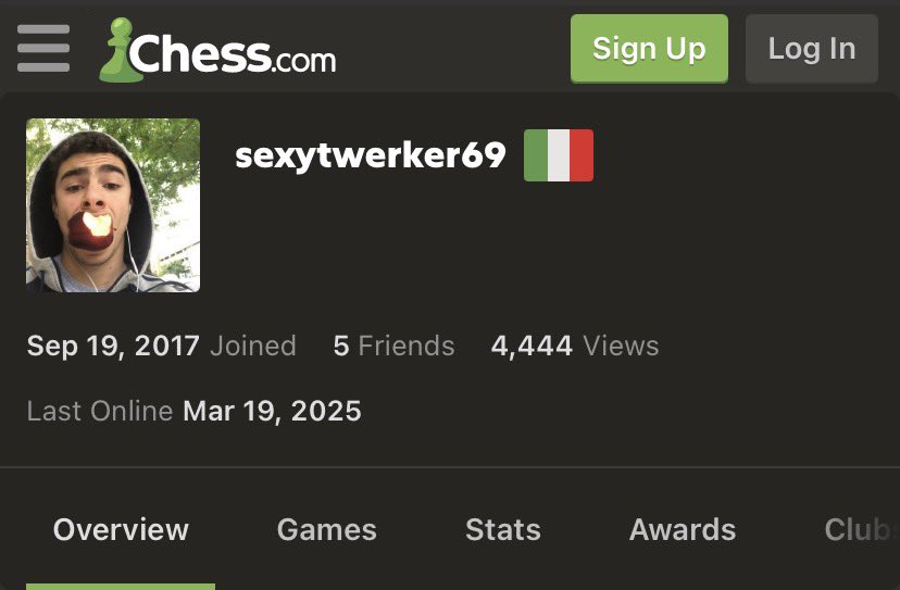 prosperluigi's tweet photo. happy 8 years to Luigi’s sexytwerker69 chess account https://t.co/oCJjAs9dUF