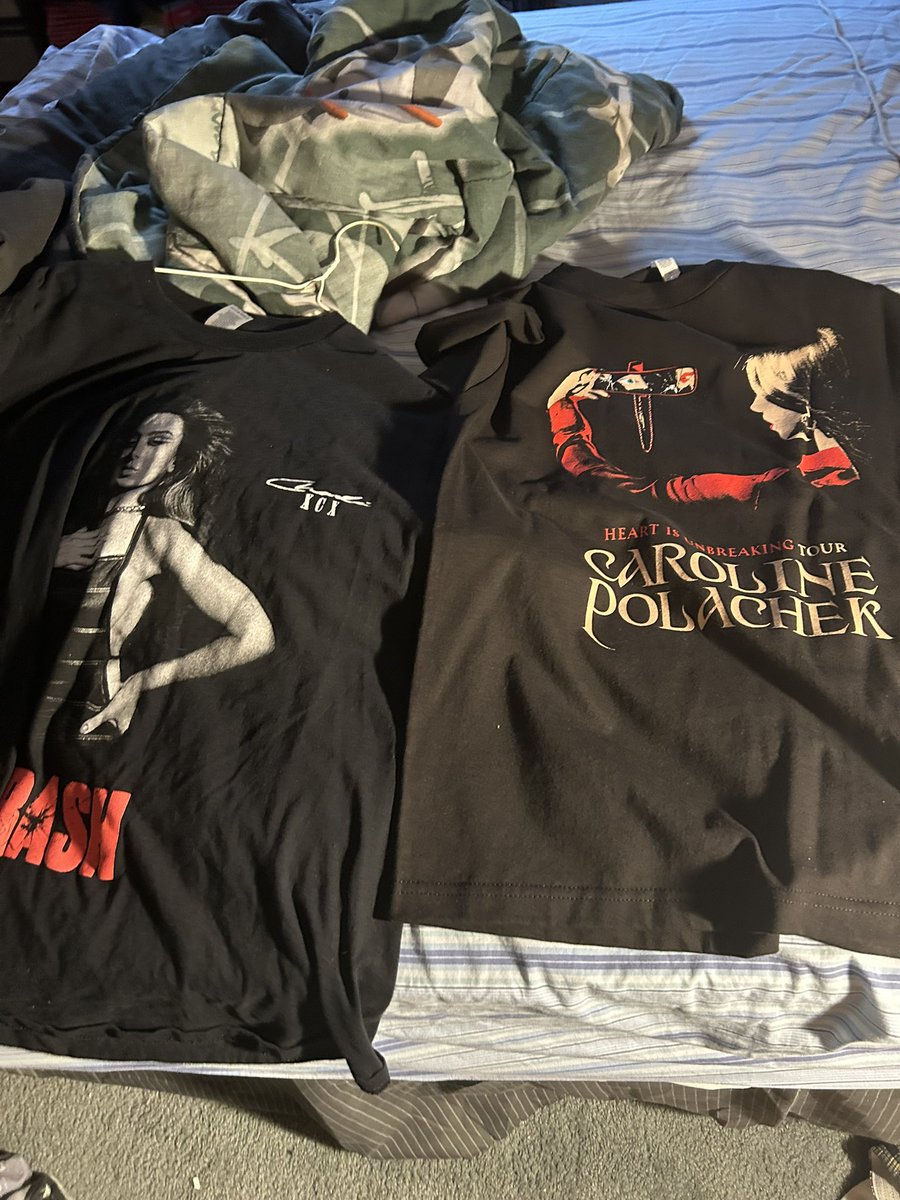 Which of the 4 shirts should I wear tomorrow to <a href="/MarinaDiamandis/">MARINA</a> <a href="/katyperry/">KATY PERRY</a> <a href="/zaralarsson/">Zara Larsson</a> <a href="/carolineplz/">Caroline Polachek</a> <a href="/charli_xcx/">Charli</a>  #princesslfpowertour