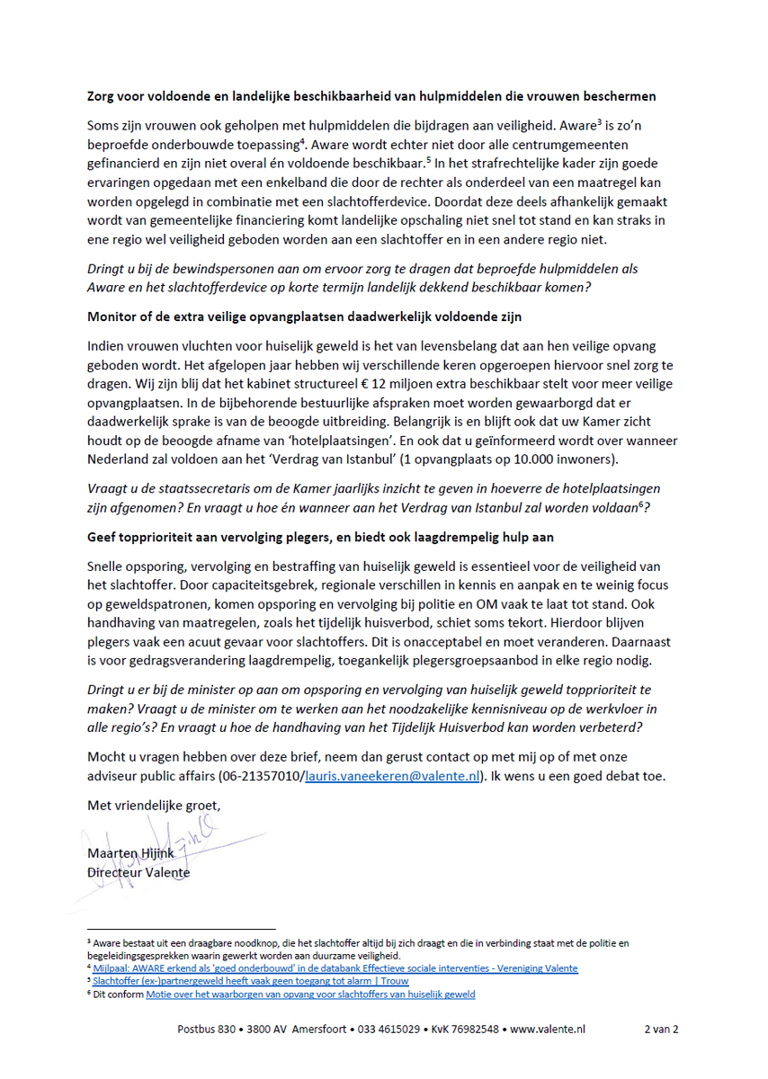 Maandagavond a.s. het debat over de initiatiefnota 'van het Kamerlid <a href="/songulmutluer/">Songul Mutluer</a>  (GL-PvdA) over #femicide – erkenning en aanpak van gendergerelateerd dodelijk geweld. Belangrijk onderwerp waarvoor Valente de 👇inbreng aan de Tweede Kamer zond.  tweedekamer.nl/debat_en_verga…