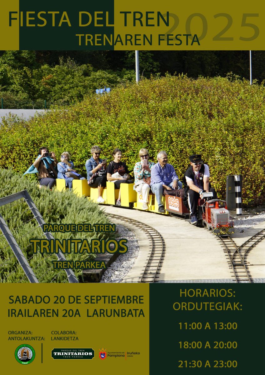 Fiesta del Tren 2025

En la fiesta circularán varios trenes por el circuito. Habrá una circulación nocturna, y  además se proyectará trayectos de ferrocarril desde la cabina, a «vista de maquinista».

Los horarios serán:

11:00 a 13:00

18:00 a 20:00

21:30 a 23:00