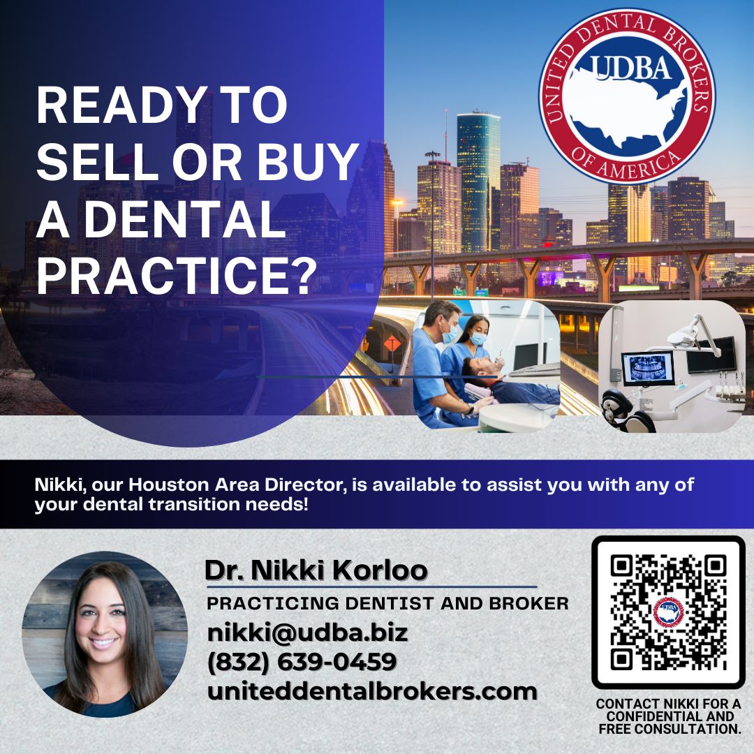 UDBAbiz's tweet image. Houston area dentists: Dr. Nikki Korloo is an amazing resource to the Houston area by representing dental professionals, including dentists, periodontists, and endodontists, who are considering transitioning their practice. #HoustonDentalNetwork #PracticeTransitions