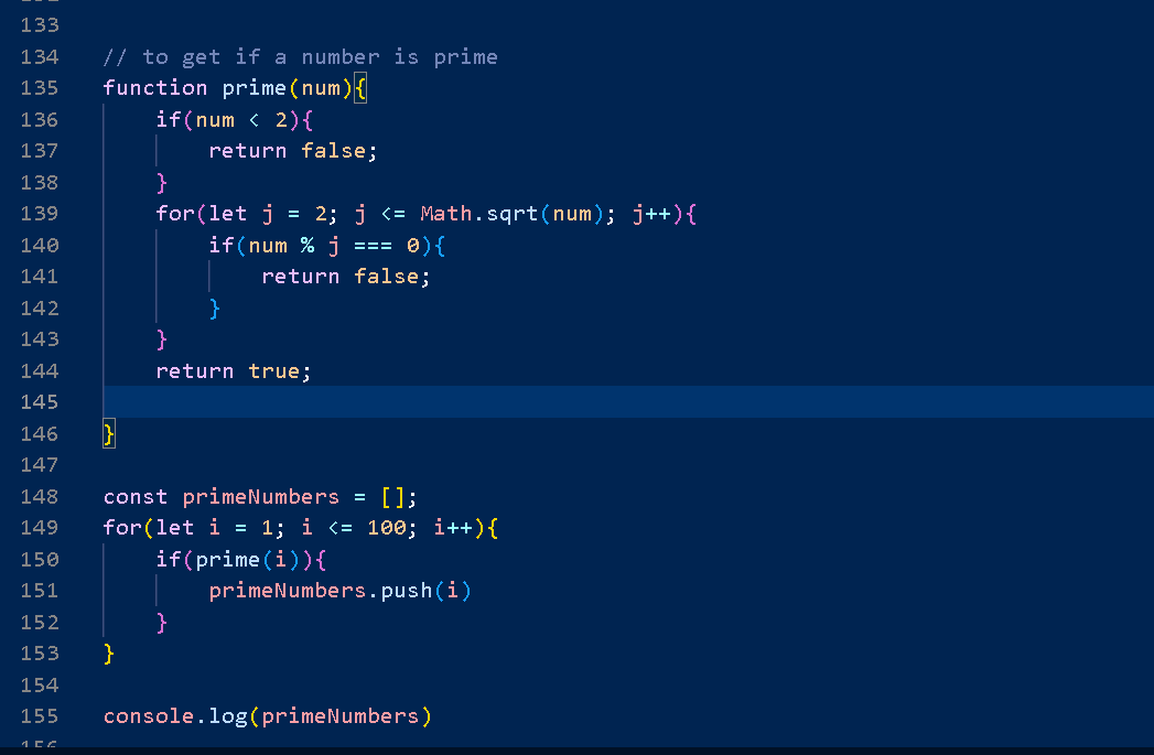 hakeemzakariyau's tweet image. Day 47

Did some revision today to solidify my JavaScript concepts 
Also practiced checking for prime numbers using loops &amp;amp; functions.
Little steps, big progress 

#100DaysOfCode #JavaScript #FrontendDevelopment