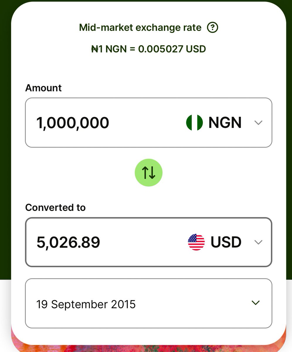 This day 10 years ago, 1 million naira would have given you 5k dollars.  Today, it is less than 700$. 10 years. Just 10 years.