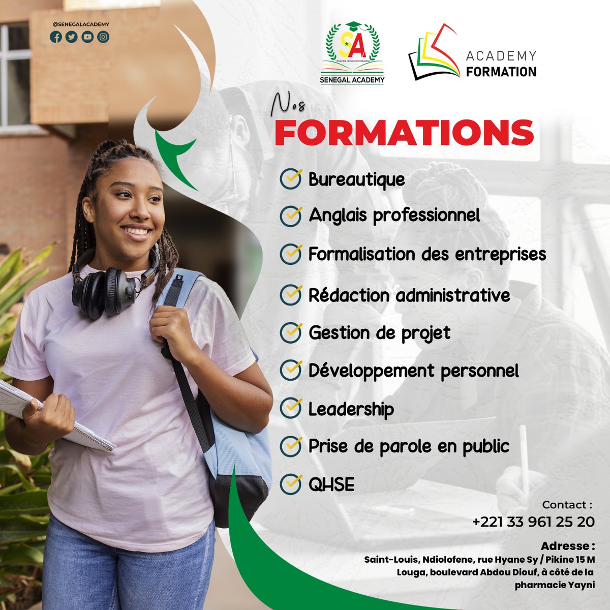 Avec Academy Formation, vous avez  l’opportunité de développer des compétences indispensables pour réussir dans tes études, ton emploi ou ton projet d’entreprise.

👉Inscrivez-vous dés maintenant : 

forms.gle/5hzGQSmDbT7Swx…