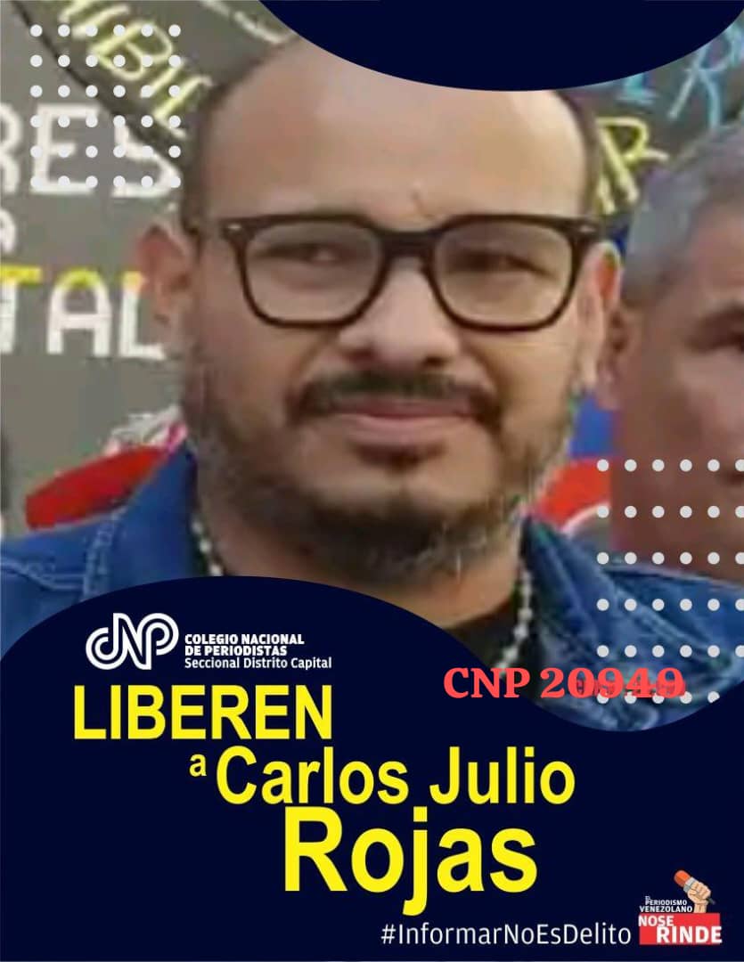 #19Sep 51 días de aislamiento. El periodista Carlos Julio Rojas es víctima de una grave violación a sus derechos humanos. Se le niega el derecho a recibir comida, medicinas y visitas de su familia.  #LiberenACarlosJulioRojas