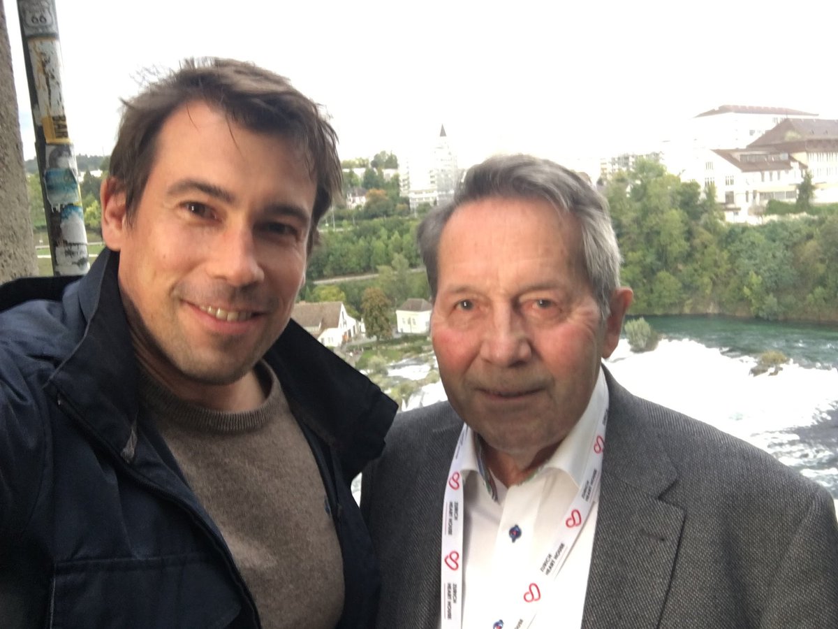 I feel honoured to have personally met Adolph Bachmann🇨🇭- the patient in whom Andreas Gruentzig performed the worldwide very 1st percutaneous coronary angioplasty PCI 
He is still doing great!