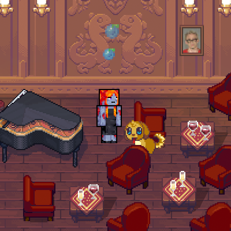 zombinaaaaa's tweet photo. FRIDAY NIGHT 🍷🎹 in @pixels_online 

Can you smell the richness of the red wood?
Can you hear the soft piano playing smooth jazz?
Can you taste the deep flavorful notes of red wine?

Perfect atmosphere! ✨

📍 Leon's Hold'em https://t.co/ZZBWbzdHSi