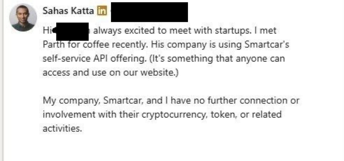 Update: OpenVPP appears to be potentially misrepresenting a third partnership with Smartcar 

When contacted the founder stated:

“His company is using Smartcar's self-service API offering. (It's something that anyone can access and use on our website.)

My company, Smartcar, and