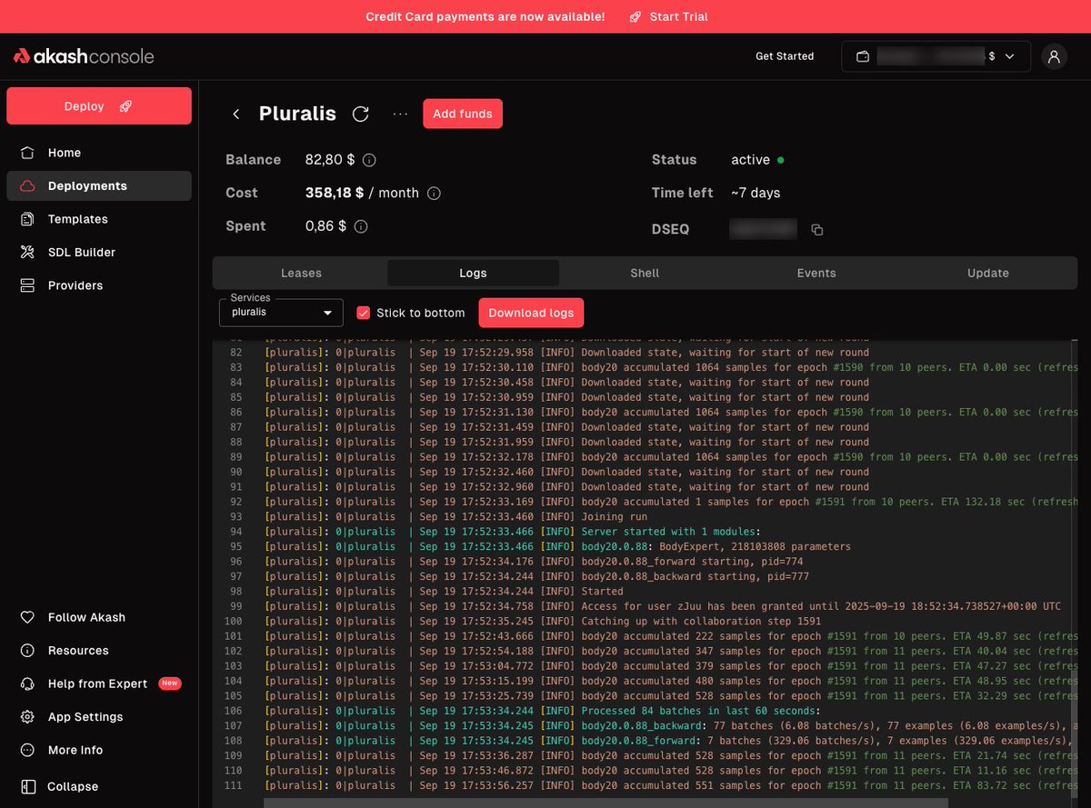 Thrilled to report Decentralized Training has arrived on Akash.

Training AI on globally distributed heterogeneous compute allows you to use GPUs from anywhere in the world to train AI, which is key to scaling AI and solving the energy crisis created by Big Cloud.

We at Akash
