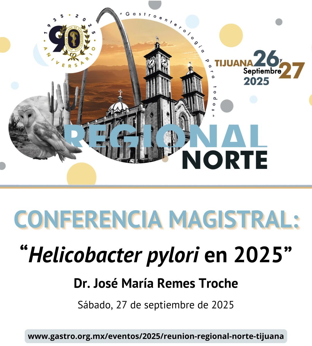 AMG Asoc.Mex.Gastro. (@gastromx) on Twitter photo 🔵 Reunión Regional Norte
🗓 26 al 27 de Septiembre de 2025
📍 Hotel Marriott Tijuana, Tijuana, Baja California
Dirigido a:
Médicos Especialistas en Gastroenterología, Endoscopia, Hepatología, Medicina Interna, Cirugía General, Médicos Generales, Residentes, Estudiantes de 🔵 Reunión Regional Norte
🗓 26 al 27 de Septiembre de 2025
📍 Hotel Marriott Tijuana, Tijuana, Baja California
Dirigido a:
Médicos Especialistas en Gastroenterología, Endoscopia, Hepatología, Medicina Interna, Cirugía General, Médicos Generales, Residentes, Estudiantes de