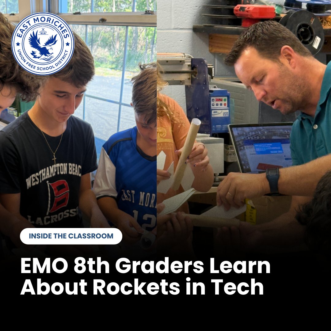 Mr. Becker’s 8th graders at EMO Middle School are blasting into STEM! In tech class, students learned the science and safety behind building fuel-powered rockets - from design and aerodynamics to safe launch procedures.  #EMOPride #STEM