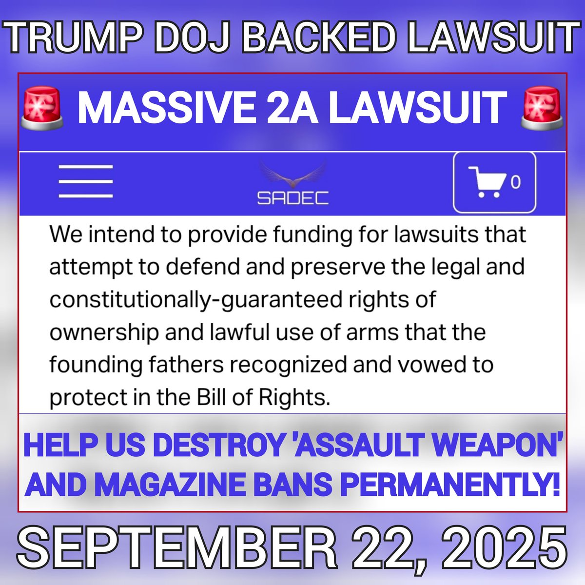 🚨 ATTENTION!! 🚨 

MAJOR 2nd amendment lawsuit to be argued before the seventh circuit on Monday with a 3 judge panel who are all Republican-appointed judges.

A circuit split sends this to the Supreme Court. It's beyond time! Please share and get involved!!