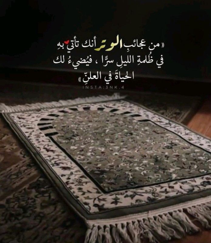 ركعة في جوف الليل خير من الدنيا و ما فيها 
🌿الوتر 🌿