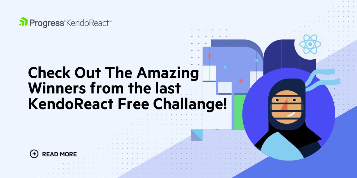KendoUI's tweet image. Need some inspiration for the new KendoReact Free Components Challenge with  
@ThePracticalDev? ✨ 

Check out the mind-blowing winners from the last one! From AI-powered pricing grids to smart estate platforms, it&apos;s all here: prgress.co/4mq9OAp

Then it&apos;s your turn to get…
