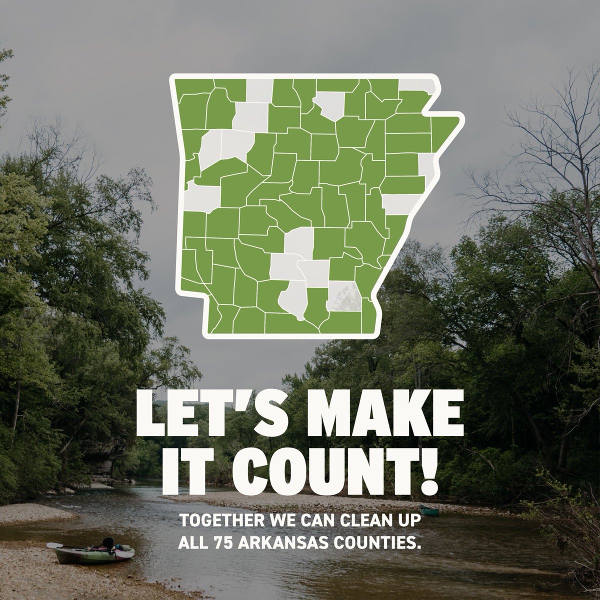KeepARBeautiful's tweet image. So close now! Only 14 more to go until every Arkansas county is hosting a Great Arkansas Cleanup event. Sign up today! #keepARbeautiful keeparkansasbeautiful.com/get-involved/c…