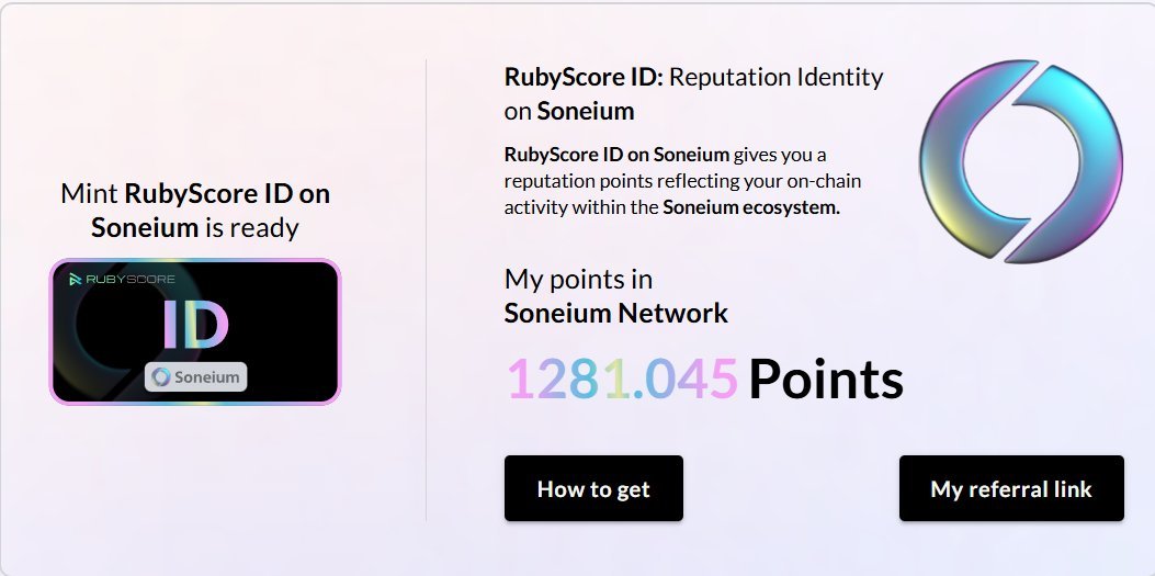 BetterCallRexa's tweet photo. 1/7: Just discovered @Soneium a next-gen blockchain mixing DeFi + GameFi💿
Here’s how I:
✅Scored 100/100 Soneium Score
✅Hit Ruby Score 1281
✅Ranked #405 out of 5.6M wallets
Let’s dive in 🧵👇
@0xMR_NIK 
@KhonsaReza
@0xMR_IMAN
@0xRamz
@Rahul66267247 https://t.co/rTD4fHlIWs