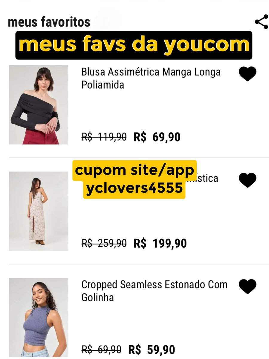 tweetsdaline's tweet photo. confere os meus fav do momento da youcom 

o meu cupom acumula e vc ainda ganha frete grátis sem mínimo em todo site e app + 10% off nas compras acima de R$ 199   

cupom youcom YCLOVERS4555         
cupom Youcom 2025   

#cupomdedesconto #cupom #youcom #cupomsecreto #cupomyoucom https://t.co/cSfZYHbVns