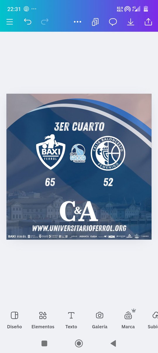 UniFerrol's tweet photo. Final do tercero cuarto da semifinal da XXXVIII Copa Galicia .
@UniFerrol
@Celtabaloncesto
#fegaba https://t.co/O8YYe5bWLE