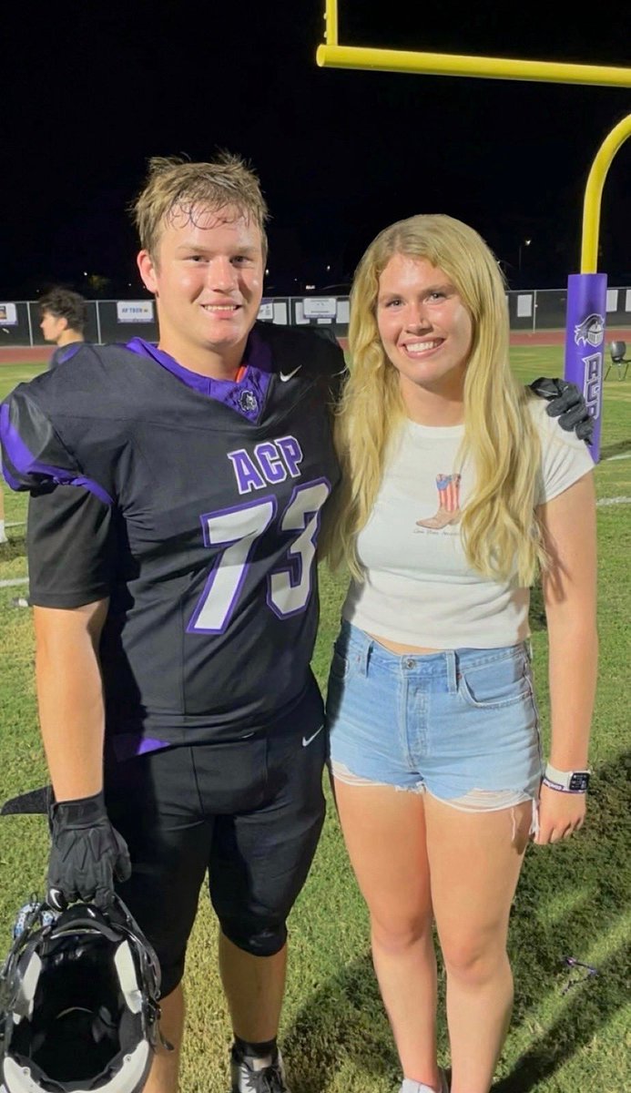 Jacob got called up to Varsity for last night’s game and he got to play Right Tackle the last 4 minutes of the game. Pretty cool memory for him for just being a sophomore.  Glad we got to be there to celebrate with him and the big team win!