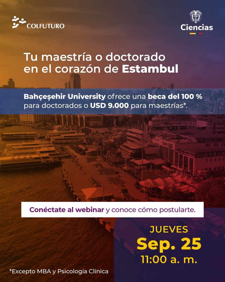 ¿Te imaginas estudiar tu posgrado en #Turquía, junto al Bósforo? 🇹🇷

<a href="/Bahcesehiriso/">BAU International</a> ofrece más de 160 programas en inglés, becas para maestría y doctorado, y un entorno internacional e innovador. 🌍

🔗 Regístrate aquí 👉 cutt.ly/6rKniR9T 

Conoce más becas: