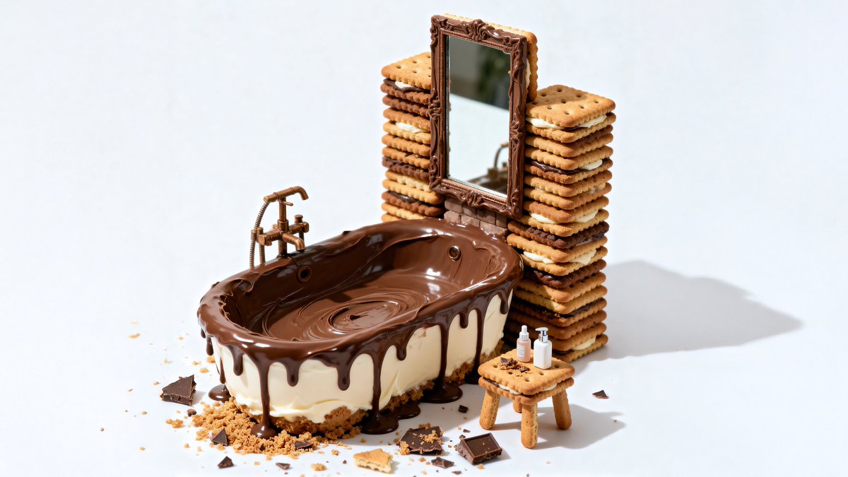 AleRVG's tweet image. I love this image prompt [Seedream 4, in Freepik)]
&quot;Photorealistic conceptual food art portrait, a minimalist representation of a [SITE OF THE HOUSE] recreated entirely with [TYPE OF FOOD]. The main structure is built from [MAIN INGREDIENTS], with details such as [KEY ELEMENTS]…