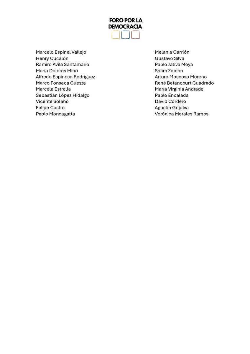 Hoy, con mucha preocupación, hemos presenciado un rompimiento grave del orden democrático en el país.

Aquí el comunicado de quienes integramos el Foro por la Democracia.