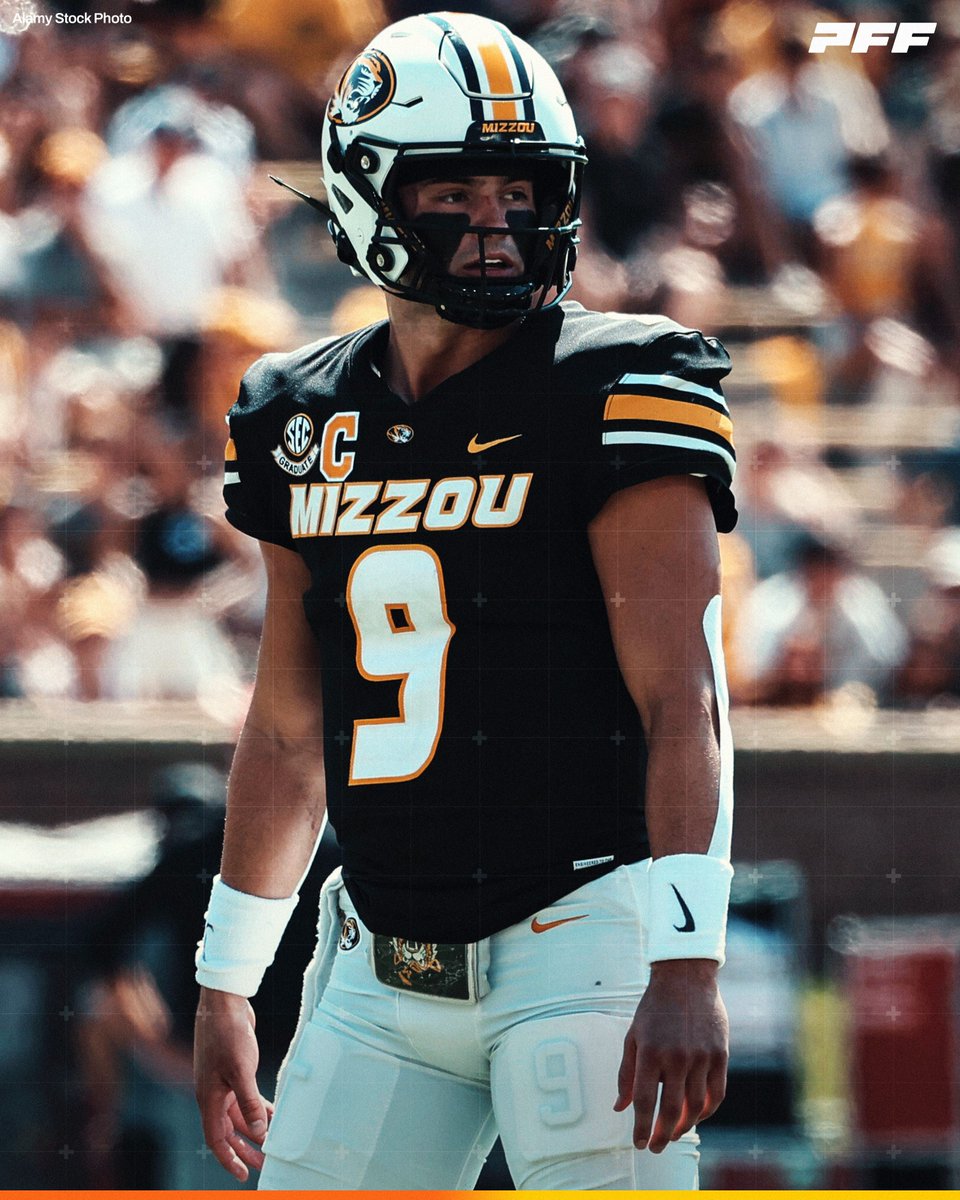 PFF_College's tweet image. Highest Graded SEC Quarterback This Season:

🐯 Beau Pribula, Missouri: 89.9

@MizzouFootball