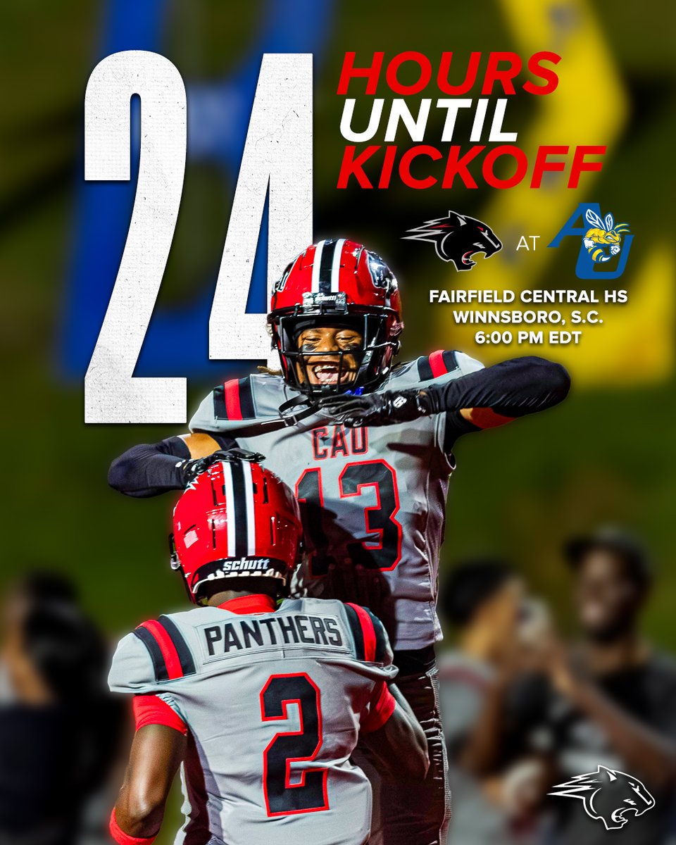 𝟐𝟒 𝐇𝐨𝐮𝐫𝐬 𝐔𝐧𝐭𝐢𝐥 𝐊𝐈𝐂𝐊 𝐎𝐅𝐅 𝐢𝐧 𝐂𝐨𝐥𝐮𝐦𝐛𝐢𝐚! 🏈🐾
𝐂𝐨𝐦𝐦𝐞𝐧𝐭 𝐛𝐞𝐥𝐨𝐰 𝐢𝐟 𝐲𝐨𝐮𝐫𝐞 𝐦𝐚𝐤𝐢𝐧𝐠 𝐭𝐡𝐞 𝐭𝐫𝐢𝐩! 👀

🆚 Allen University
📍 Fairfield Central HS 
⌚️ 6:00 PM EDT
🎟️ tinyurl.com/22x52ejd

#GoPanthers🐾 | #EverydayCounts