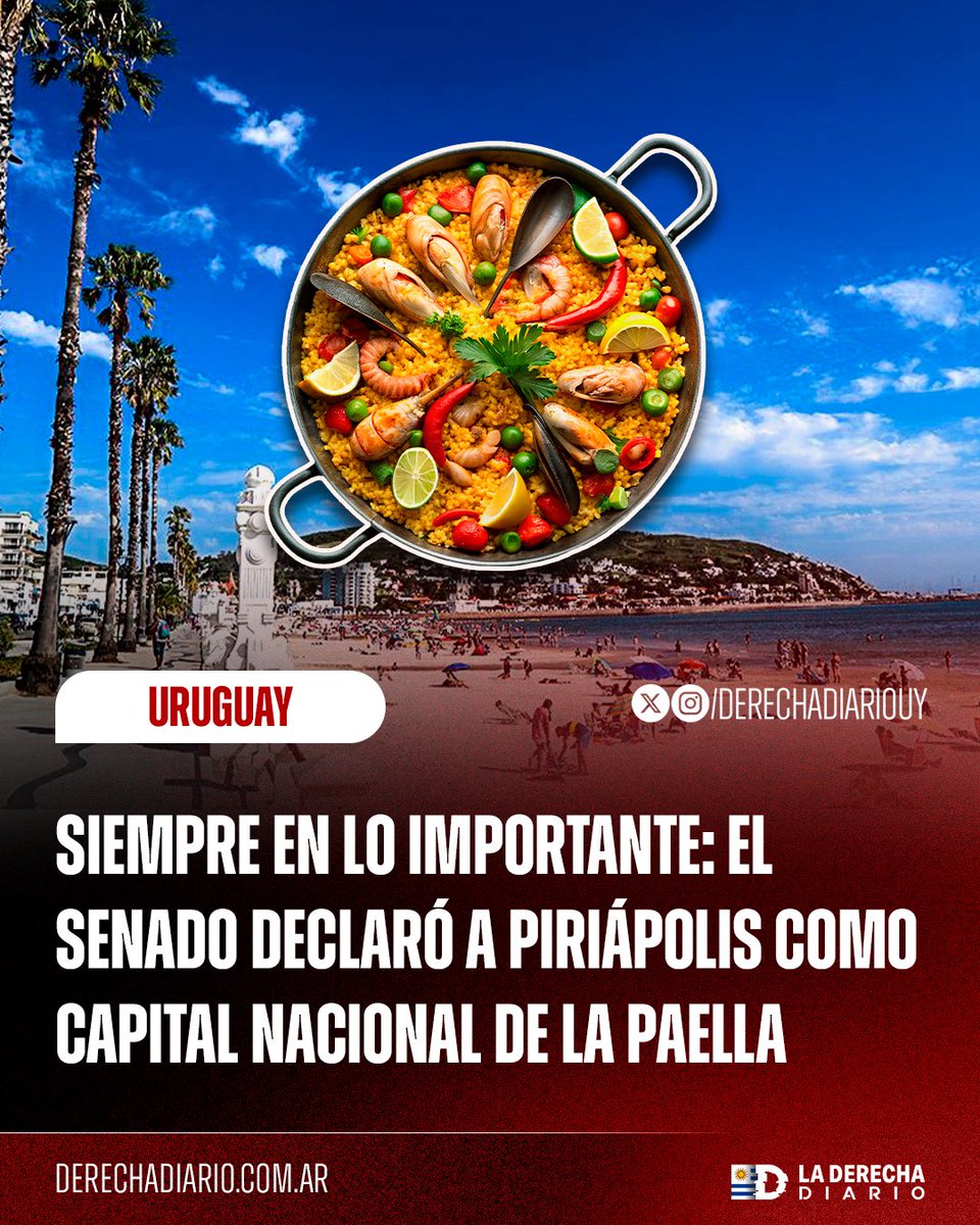 🇺🇾 | La "responsable" clase política uruguaya que está siempre en lo importante: El senado declaró a Piriapolis como "capital nacional de la paella".