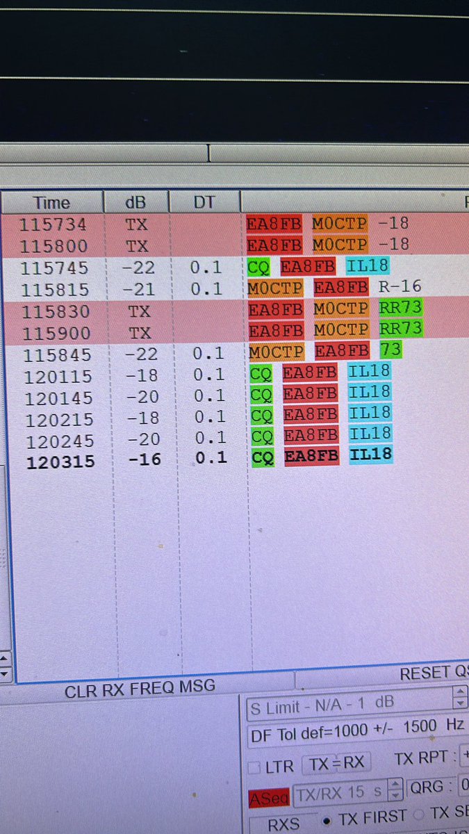 M0CTP's tweet photo. A spell of 2m (144mhz) radio activity this afternoon, I usually monitor, operate on 6m (50Mhz) band as propagation can be spectacular from time to time, however something spurred me to switch the other radio on…. Ft8 144.174mhz and yes, signal’s received from EA8 &amp; flags in CT9 https://t.co/uJEmvl3oyJ