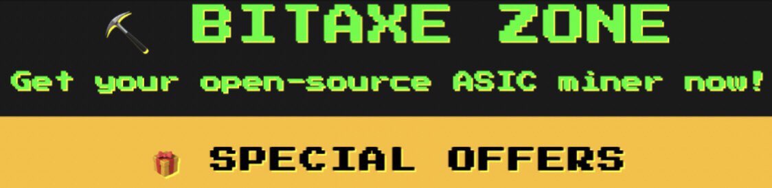 _PyBlock_'s tweet image. Check “The #Bitaxe Zone” and use Our Promo-Code for special discounts by Our friends and get your Open-Source #Asic Miner now!

🌐 pyblock.xyz:8443/bitaxe.html 🌐

#Bitcoin Solo Mining Pool Stratum:

stratum+tcp://pool.pyblock.xyz:3333