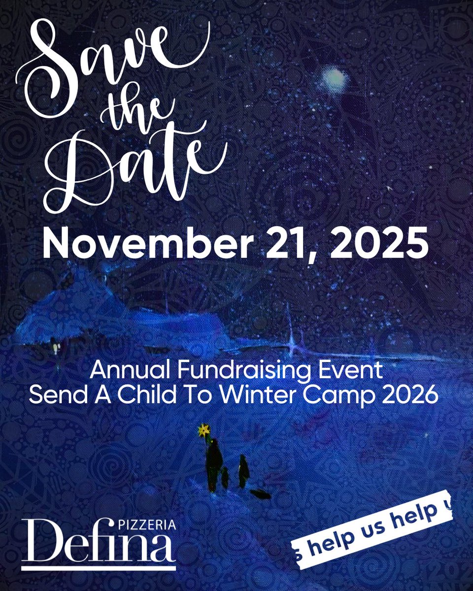 HUHCharity's tweet photo. Mark Your Calendar!
Help Us Help invites you to Send a Child to Winter Camp — a powerful annual fundraiser on Nov 21, 2025, at Defina Woodfired (Toronto).
Help send 100 Ukrainian orphans to Winter Camp 2026!
RSVP: events@helpushelp.charity
#HelpUsHelp #Ukraine https://t.co/e73LV58cXZ