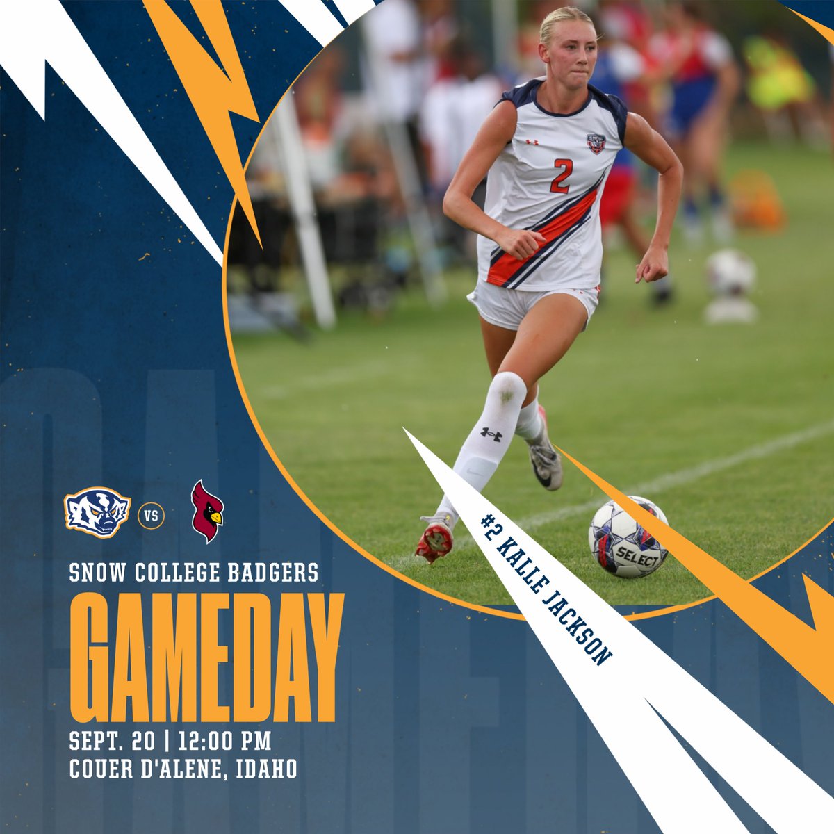 ⚽️GAME DAY!⚽️
🆚: <a href="/nicathletics/">North Idaho College Athletics</a> 
📍: Couer d'Alene, Idaho | Eisenwinter Field
⏰: 12:00 p.m.
📺: bit.ly/SWACDigNet
📊: bit.ly/SCWSOCSTATS

#SnowCollegeBadgers 🦡 | #SWACwsoc