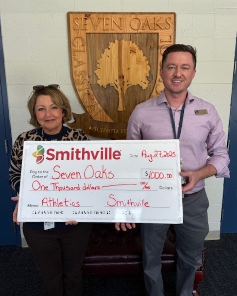 As a local, family-owned business for more than 100 years, we are dedicated to giving back to the communities we serve — from Ellettsville to Sharpsville to Jasper and French Lick.

Smithville recently donated funds to Seven Oaks Classical School. #supportlocal #mysmithville