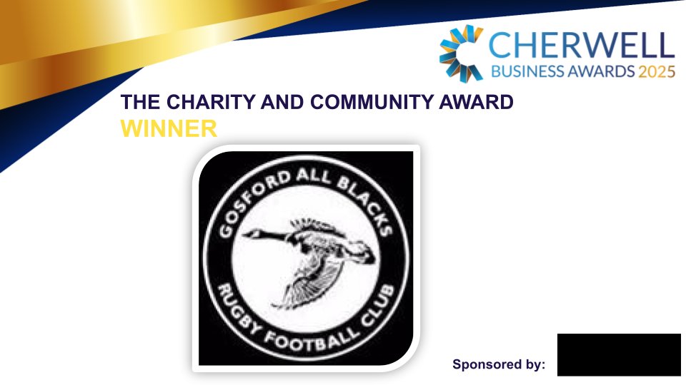 The winner of the Charity and Community of the Year Award, sponsored by <a href="/bicestervillage/">Bicester Village</a> at the CBAs2025

is:

🏆<a href="/GAB_RFC/">Gosford All Blacks</a>🏆

Congratulations on this fantastic accomplishment!

#CBAs2025 #CharityandCommunityAward
