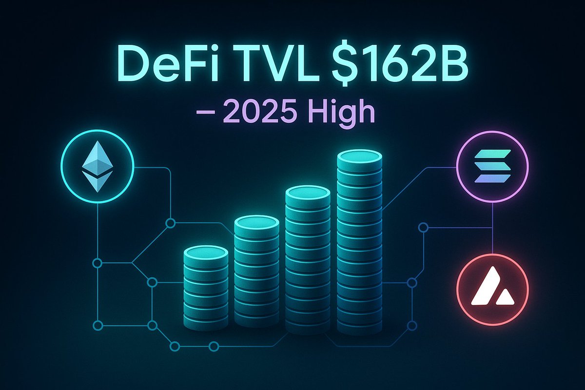Fun stat🥳: The total value locked in DeFi protocols has climbed back above  $162B, its highest level in 2025 so far. 📈 Liquidity rotation is real. # DeFi #Altcoins #Crypto