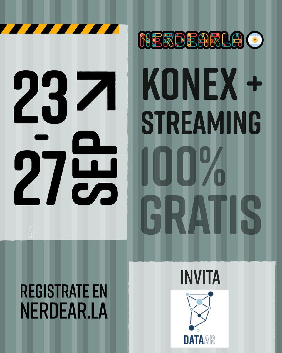 DataArCommunity's tweet image. Ya estamos a 4 días de Nerdearla, y les traemos una super propuesta!
✈️ Participá de Nerd Vibeathon y viajá a Nerdearla Madrid 🇪🇸 y Santiago de Chile 🇨🇱