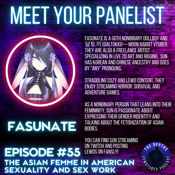 AtramentumX's tweet photo. Coming up in 3 hours, #thedepthspod returns to discuss Asians, both immigrant and Asian American in the sex industry, fetishization and indentity.

Joining us will be #lewdtubers @fasunate and @himecinda!

Tonight at 8:30 PM EST.

Cross hosted with @AACVNetwork https://t.co/vM9X6UN0QD