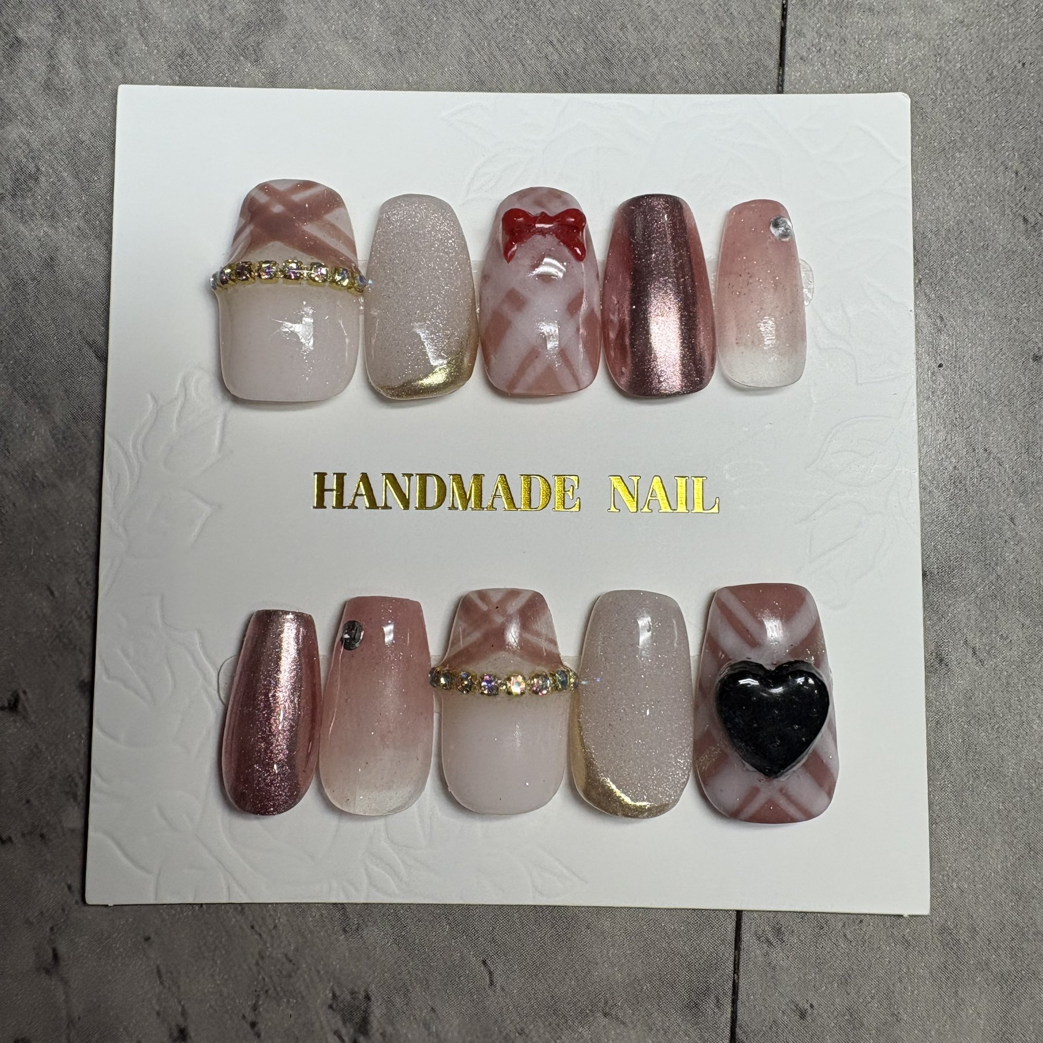 【オーダー】ネイルチップ ニュアンス　ハート　チェック　推し　no.48 のあ👑👠 on X: 