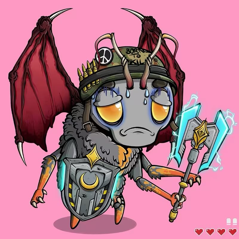 Just minted this <a href="/Flutter_san/">CelestialFlutters</a> Lunamoth

Not sure he's very excited about getting minted by me tho 🤣