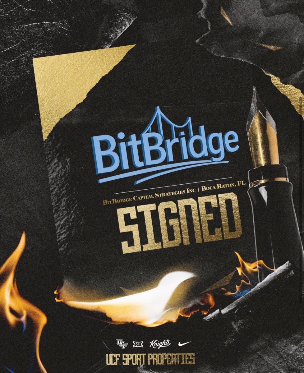 BitBridgeBTC's tweet image. &quot;BitBridge, Proud Partner of UCF Athletics! BTC treasury company offering volatility-free liquidity and global solutions for Btc holders, institutions,&amp;amp;growth-stage companies. Keep an eye out for the BitBridge Coin Toss at this weekend’s UCF vs. UNC game!  Go Knights, Charge On!&quot;